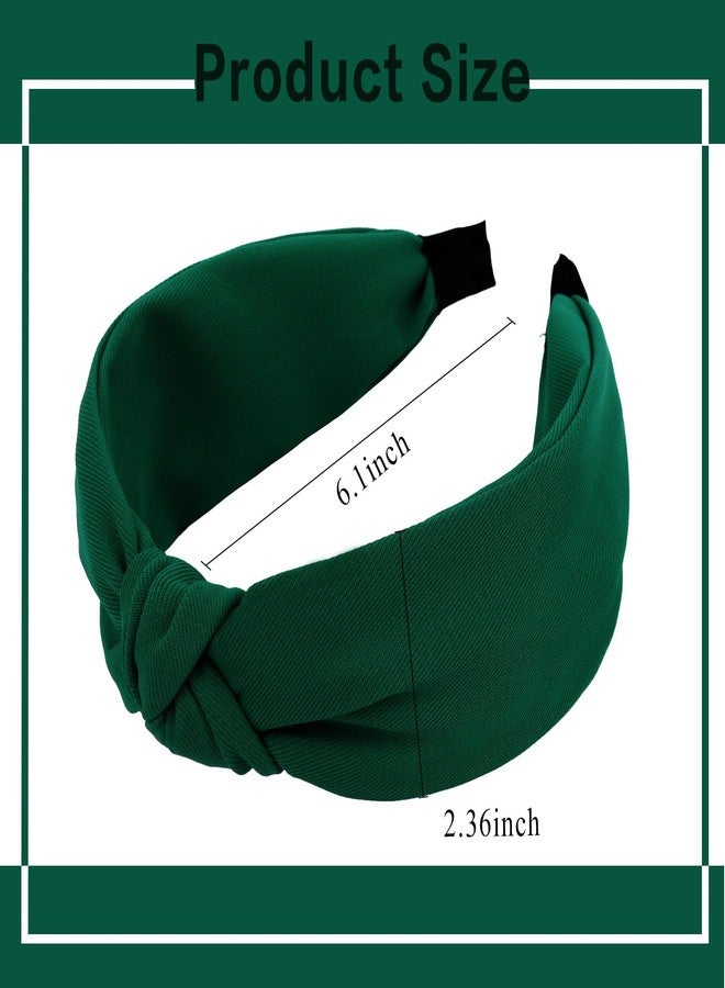Ondder Green Top Knot Headband for Women Girls Non Slip Fashion Wide Knotted Headbands Hair Accessories for Women Girls - Image 2